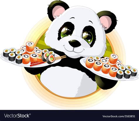 Panda sushi Royalty Free Vector Image - VectorStock