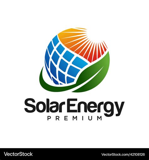 Creative solar energy logo design template Vector Image