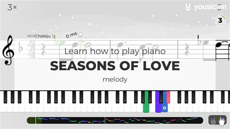 Learn how to play Seasons Of Love on Piano | Yousician