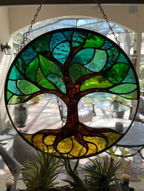 Tree of Life Stained Glass Pattern PDF Jpg Svg Png and Psd - Etsy in ...