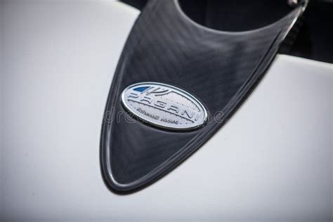 Pagani logo on a sport car editorial stock photo. Image of carbon ...