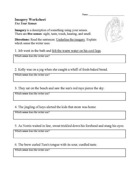 Free Printable Imagery Worksheets - Printable Templates