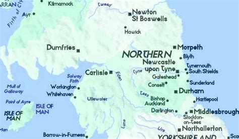 Detailed Map of Cumbria and Northumbria