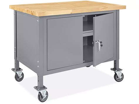 Mobile Cabinet Workbench - 48 x 30", Maple Top with Square Edge H-6996 ...