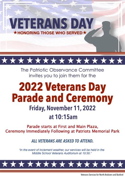 2022 Veterans Day Parade and Ceremony – North Andover News