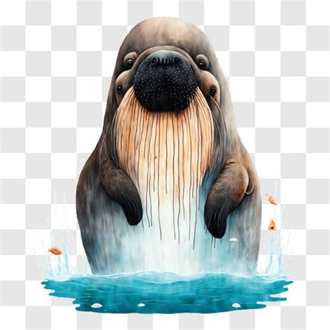 Download Sea Walrus in its Natural Habitat PNG Online - Creative Fabrica