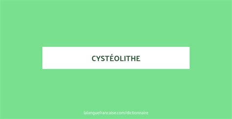 Définition de cystéolithe | Dictionnaire français