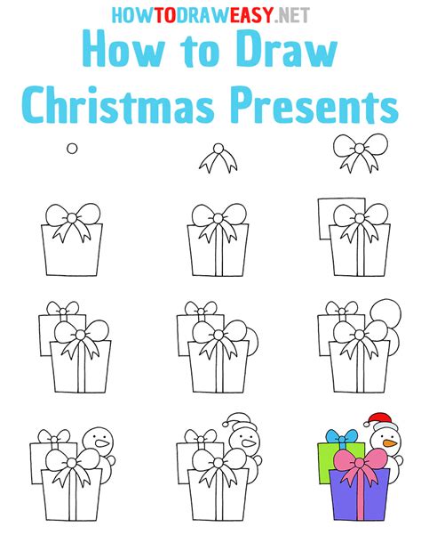 How to Draw Christmas Presents for Kids - How to Draw Easy