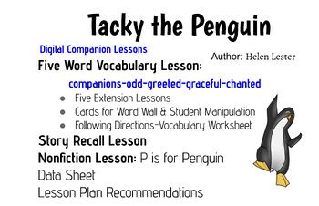 Tacky the Penguin Storybook Companion Lessons | TPT