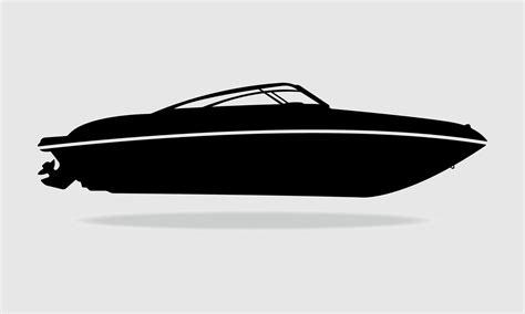 Speed Boat, Powerboat Silhouette, Motorboat Illustration. 8415272 ...