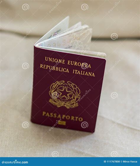 Italian passport editorial stock photo. Image of object - 111767808