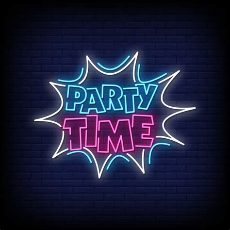 Party Time Neon Signs Style Text Vector 2424512 Vector Art at Vecteezy