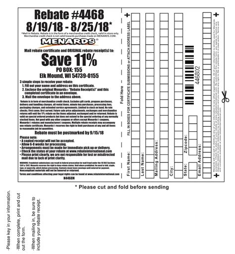 Menards Rebate Form 7809 Printable Crossword Puzzles Bingo Cards Forms - MenardsRebate-Form.com