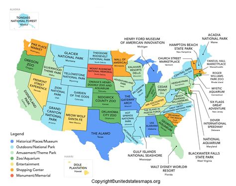 US Attractions Map | United States attractions Map [USA]