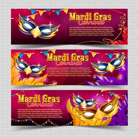 Mardi Gras Banner Set 5992281 Vector Art at Vecteezy