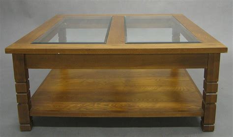 Coffee Table: Double Inset Beveled Glass ... • Psw