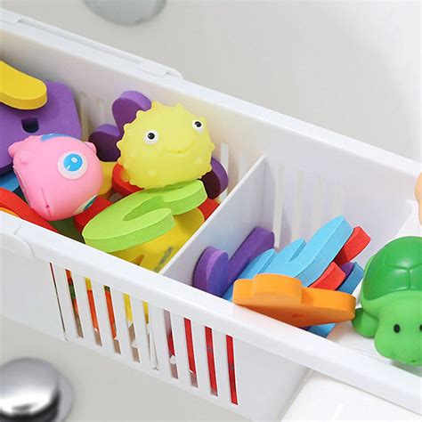 Honana BX-592 Adjustable Kids Bath Tub Shower Toy Organizer Basket ...