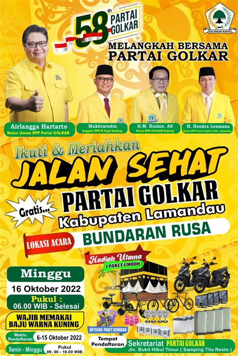 Jalan Sehat HUT Golkar Berhadiah Paket Umrah – Kalteng Ekspres