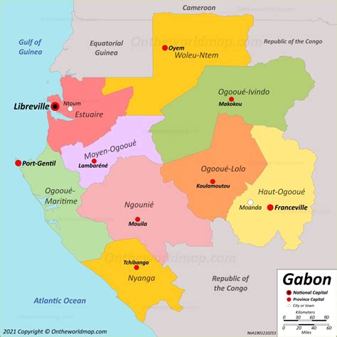 Maps Of Gabon With Cities And Outline - Gambaran