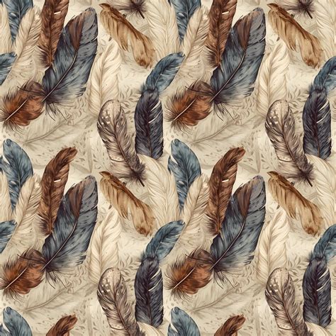 Premium AI Image | Stylish Bird Feathers Seamless Pattern