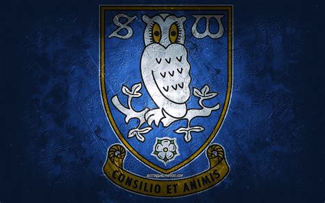 Sheffield Wednesday FC, English football team, blue background, Sheffield Wednesday FC logo ...