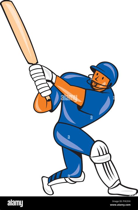 India Cricket Player Batsman Batting Cartoon Stock Photo - Alamy