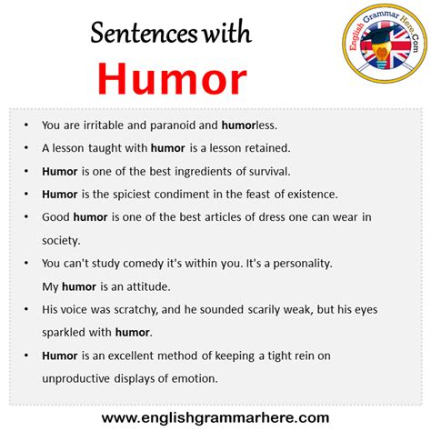 Sentences with Humor, Humor in a Sentence in English, Sentences For ...