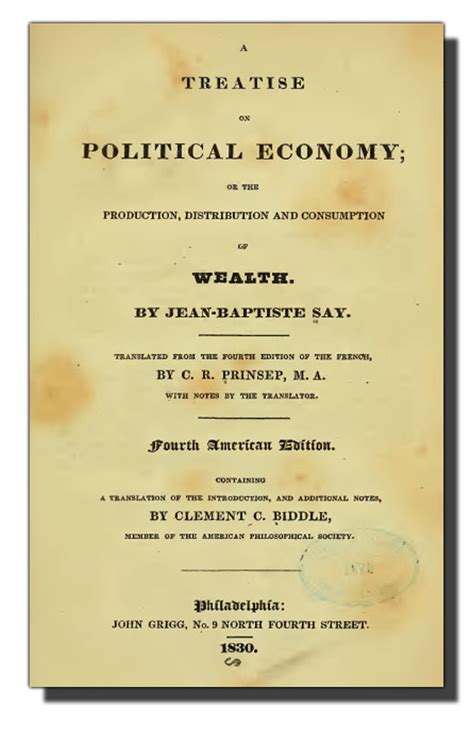 The Book Shelf: On Economist Jean-Baptiste Say by George Gunton 1899