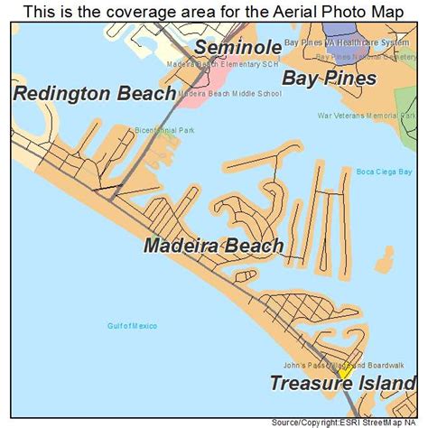 Aerial Photography Map of Madeira Beach, FL Florida