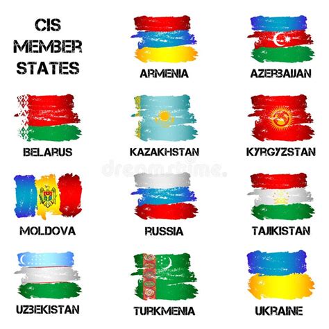 Flags Cis Countries Brush Strokes Stock Illustrations – 1 Flags Cis ...