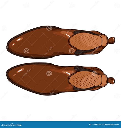Vector Brown Leather Shoes. Classic Chelsea Boots Stock Vector - Illustration of color, icon ...