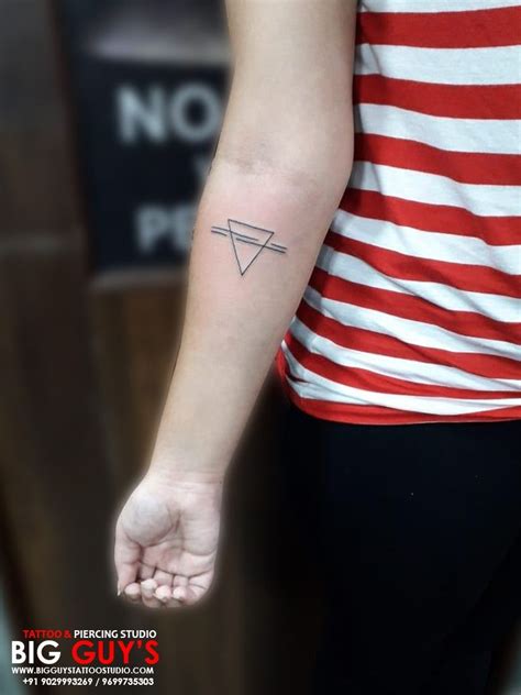 Small Triangle with lines tattoo so cute tattoo | Cute girl tattoos, Cute tattoos, Line tattoos