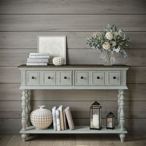 HomeFare Casual Weathered Tan Console Table at Lowes.com