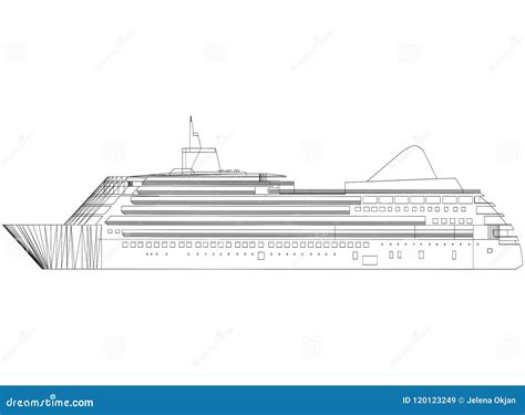 Cruise Ship Concept Architect Blueprint - Isolated Stock Illustration - Illustration of travel ...