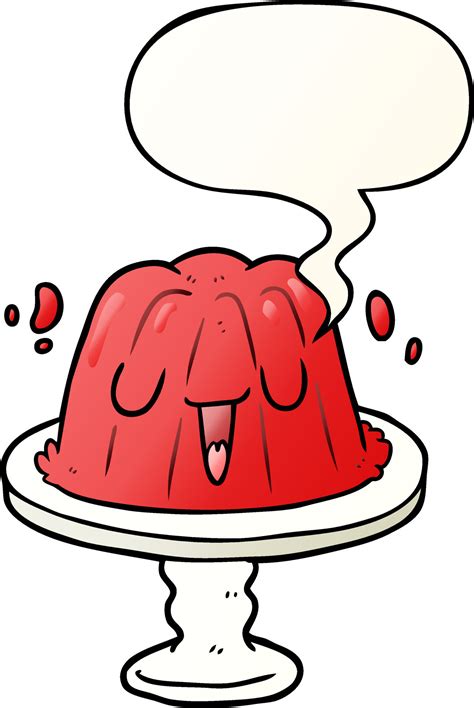 cartoon jelly on plate wobbling and speech bubble in smooth gradient style 10593318 Vector Art ...