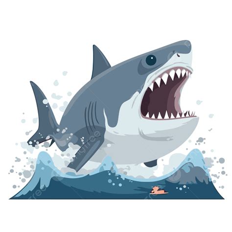 Hình ảnh Megalodon Clipart Một Con Cá Mập Giận Dữ Há Miệng Trong Phim Hoạt Hình đại Dương Vectơ ...