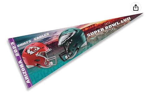 2023 Super Bowl LVII Dueling Teams Chiefs Eagles Pennant Flag in 2023 | Pennant flag, Pennant ...