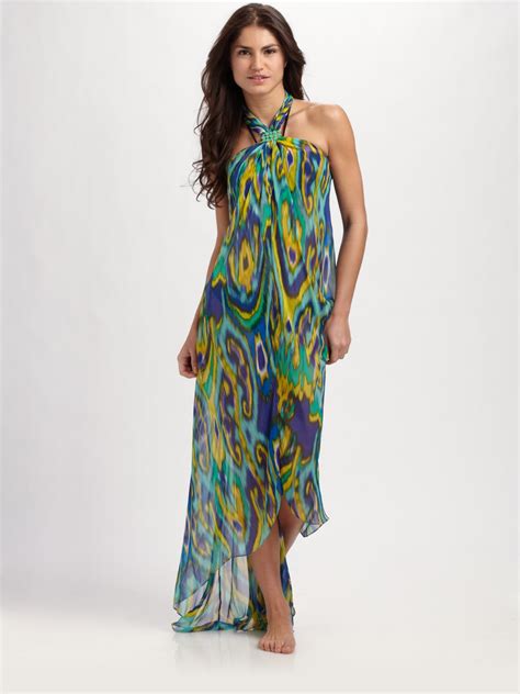 Shoshanna Silk Sarong Coverup - Lyst