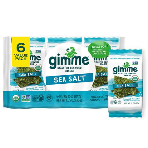 Buy gimMe - Sea Salt - Roasted Seaweed Sheets - Keto, Vegan, Gluten Free - Great Source of ...