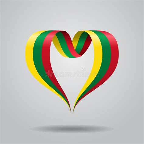 Lithuanian Flag Heart-shaped Ribbon. Vector Illustration. Stock Vector ...