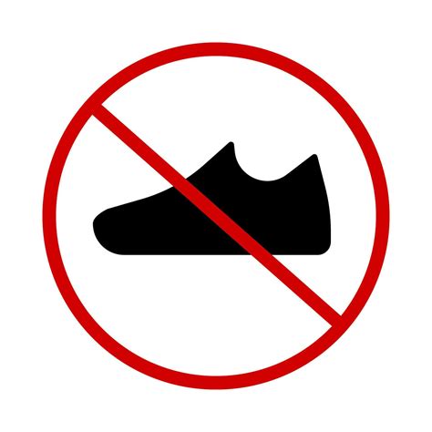 Shoe prohibition sign. No shoes allowed. Vector. 26531015 Vector Art at ...