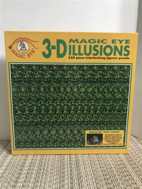 VINTAGE MAGIC EYE 3-Dillusions 550 Piece Interlocking Jigsaw Puzzle ...