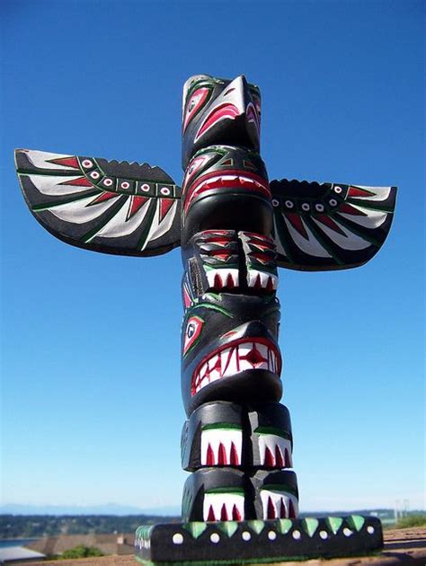 Northwest Native American Totem Poles | northwest coast hand carved totem pole the native ...