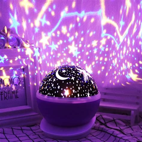 Star Projector Lamp Night Light 360 Degree Romantic Room Rotating ...