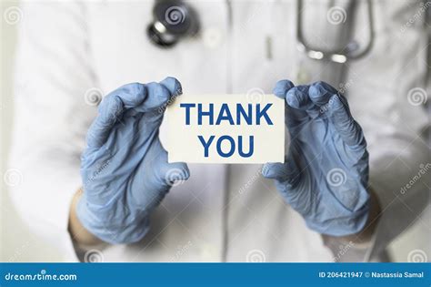 Doctor Holding Card with Text Thank You Stock Image - Image of pandemic ...