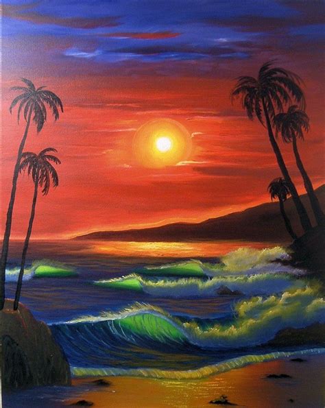 Landscape drawings, Sunset painting, Landscape art