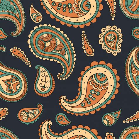 Paisley Pattern Teal Orange Free Stock Photo - Public Domain Pictures