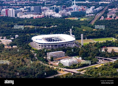 aerial view of Waldstadion, home stadium of the football club Eintracht ...