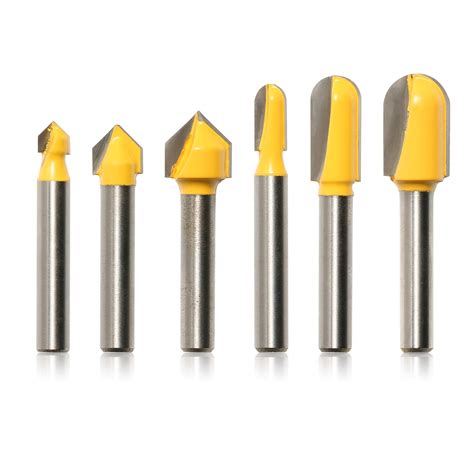 Buy Genmitsu CNC Router Bits Round Nose and V Groove Router Bit Set, 1/4'' Shank, for CNC, Hand ...