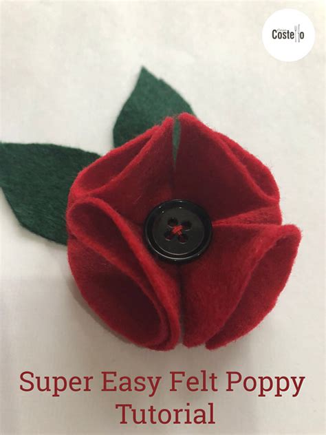 Super Easy Felt Poppy Tutorial - Casa Costello | Felt flowers patterns ...